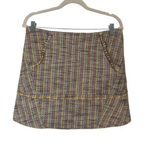 Maje Colorful Tweed Mini Skirt Size 40